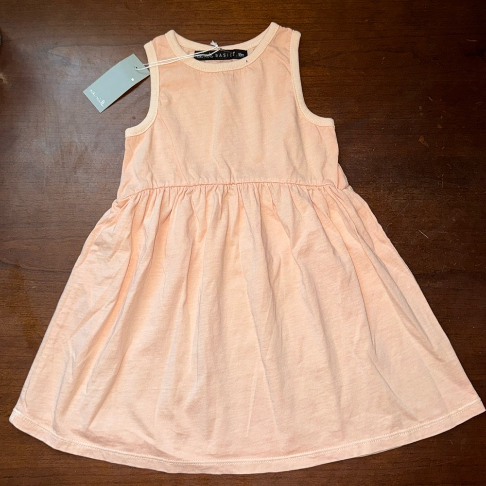 Miki Miette Girls Peach Dress 18m NWT